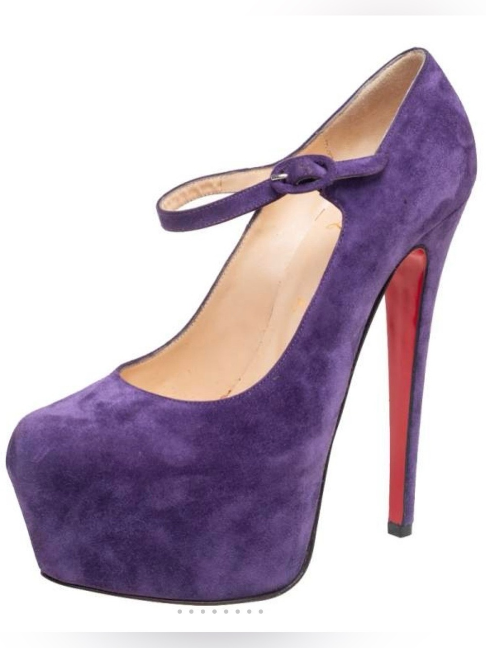 Christian Louboutin Daffodile Lady Daf Suede Platform Pumps Heels Purple Sz 39.5